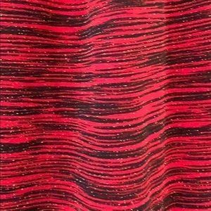 Red and black African printed top.